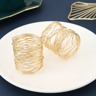 Hot Sale Twisted Wire Mesh Napkin Rings Holders Decor Dinner Party Wedding Christmas Gathering