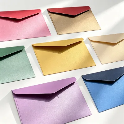 Colorful Pearl Paper Envelopes Custom Logo Invitation Envelope for Wedding Party Greeting Card