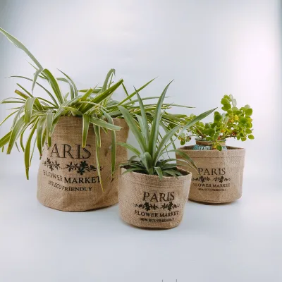 Custom Multifunctional Jute Household Set Flowerpots Plant Grow Bag