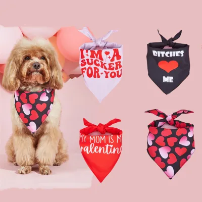 Luxury Cross-Border New Polyester Pet Accessories Winter Teddy Dog Triangle Scarf for Small Medium Large Dogs Direct Factory