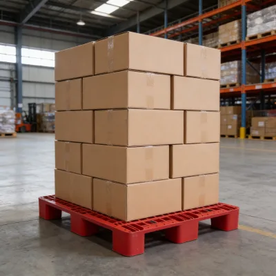 QS 1100x1100x150mm Red Plastic Pallet Heavy Duty Euro Pallet 44x44 Single Side for Warehouse Storage Handling