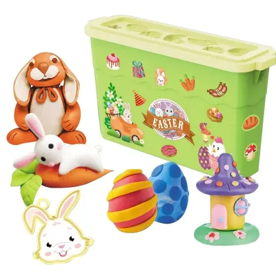 Jinming Easter Diy Modeling Clay Kit Art Clay Toys Set Plasticine Magic Dough Clay for Kids