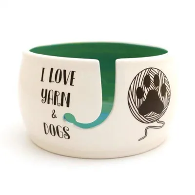 ceramic Dog Yarn Bowl, Handmade ceramic