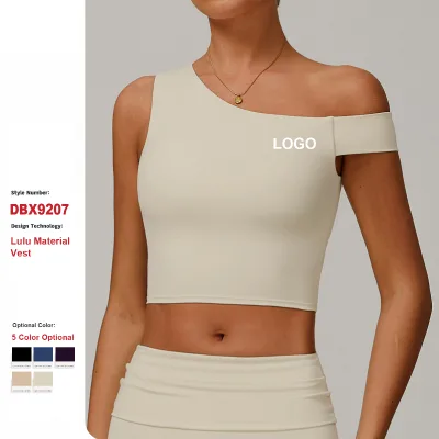 Custom High Quality Sustainable Recycled Quick-Drying Breathable Yoga Vest Women Off-Shoulder Sports Fitness Underwear Yoga Bra