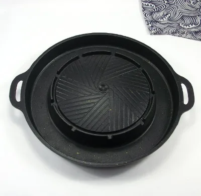 Portable Aluminum Grill Plate Barbecue Cookware Camping BBQ Pan Round Rinse Roast Portable Gas Stove Barbecue Plate Hot Pot