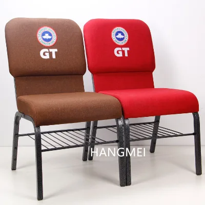 Burgundy American Adult Church Chairs with Ganging Brackets Metal Church Seat with Custom Logo Modern Design for Gym School Use