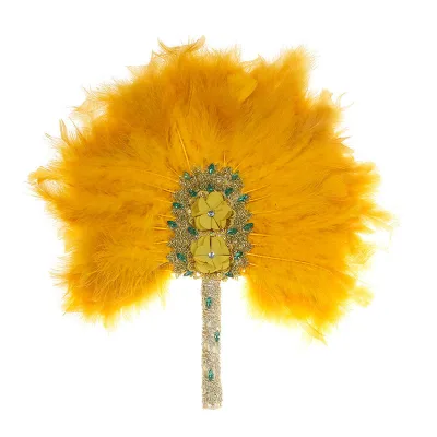Cheap Hand Fans Wedding Lace Feather Fan for Wedding Home Decorative Feather Fan Brooch Bouquet Artificial Ostrich