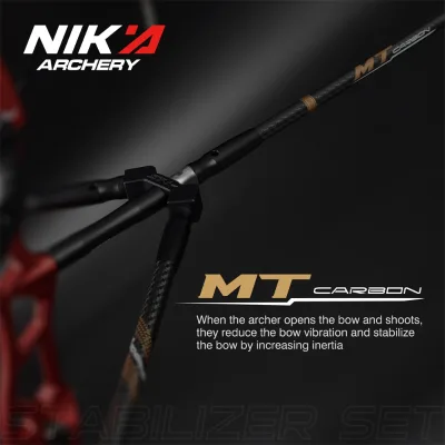 Nika Archery MT Carbon Fiber Stabilizer Set 14mm Balance Rod Extend V-Bar System Bow Stabilizer Kit