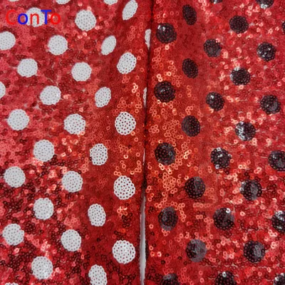 Hot Selling Black and White Sequence Sequin Fabric Dress