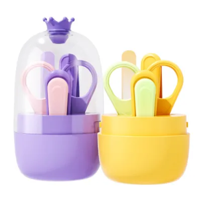 4 Pcs Baby Care Kit High Quality ABS Material, Baby Grooming Kit BPA Free Safety Baby Nail Trimmer One Set of Storage