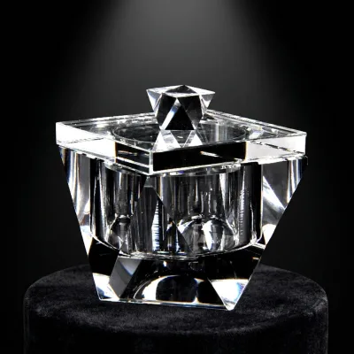 Luxury Crystal Candy Jar Jewel Box Elegant Wedding Gift Crystal Trinket Case Durable Other Crystal Crafts