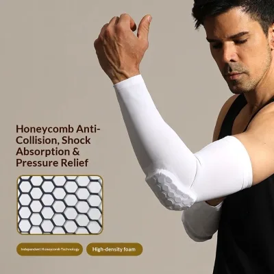Extended for Honeycomb Nylon Long-Arm Basketball Arm Guards-Impact-Fall-Resistant Highly Elastic Comprehensive
