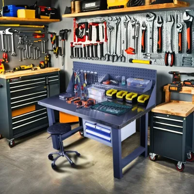 Industrial Heavy-Duty Steel Workbench for Mechanics and Electronics New Condition Work Table with Rack for Lab Warehouse Usage