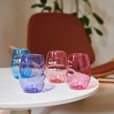Three-Finger Reusable Shatterproof Plastic Drinking Glasses-Portable for Outdoor Parties