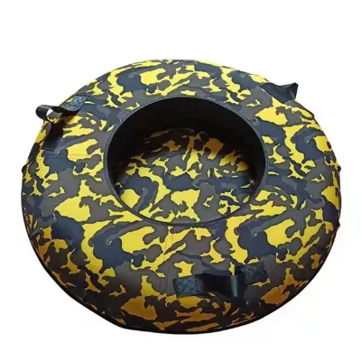 Double Seat Hard Bottom Rubber Nylon Cover Inflatable Winter Heavy Duty Sled Snow Tube