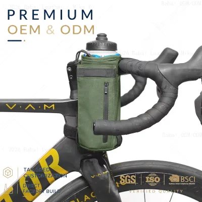 Wholesale Durable Water Resistant Tear Resistant Portable Bicycle Handlebar Stem Pouch Secure Hook Loop Straps Easy Access