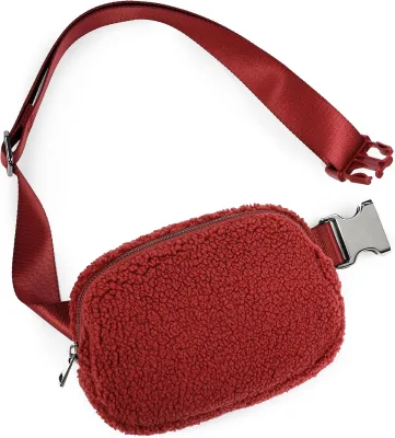Small Customized Logo Waist Pouch Pack for Workout Running Fleece Mini Chest Bag with Adjustable Strap