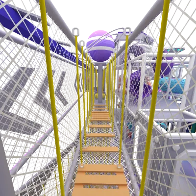 Combination of Soft Playground and Obstacles Kids Ball Pit Scream Slides Adventures Activities Climbing Wall Soft Play
