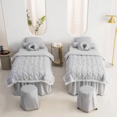 Seersucker Bed 4 Pieces Set Custom