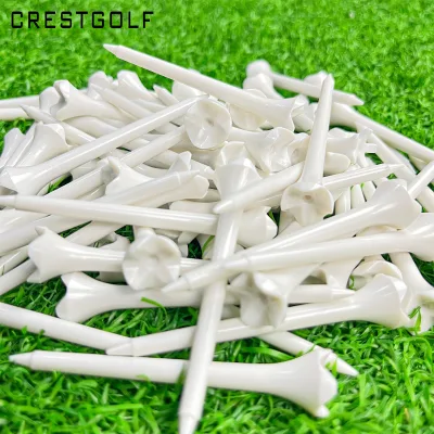 Custom Logo Low Resistance Golf Tees Durable Plastic Golf Tee 70mm 83mm Golf Tees White Color