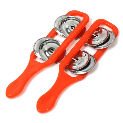 Silver Hand Bells Toy Rhythm Musical Shaking Instrument Cymbals Handheld Tambourine Hand Bell Musical Instrument Party Supplies