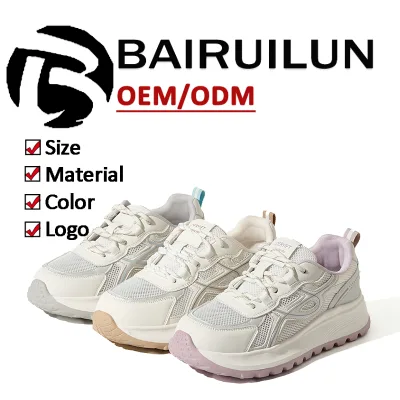 Wholesale Fashion Thick Outsole Bureathable White Shoes Women SpringCasual Students Women All-match White Sneaker