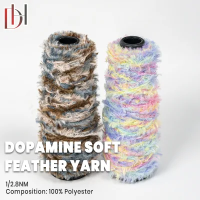 Sweaters Scarves Clothing 100% Polyester High Tenacity Dyed Fancy Yarn Soft Feathers Hand Knitting Factory