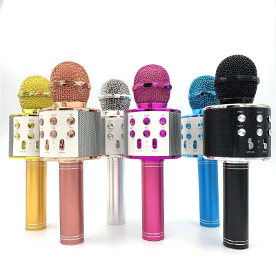 Wireless WS 858 Handheld Karaoke Microphone for Kids Colorful Light-Enhanced Performance Cardioid Polar Pattern XLR Connector