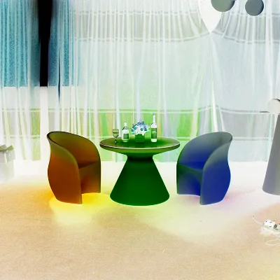 Led Illuminated Bar Luminous Plastic Dining Table Rgb Glow Waterproof for Garden Bar Event Party Decor Furniture