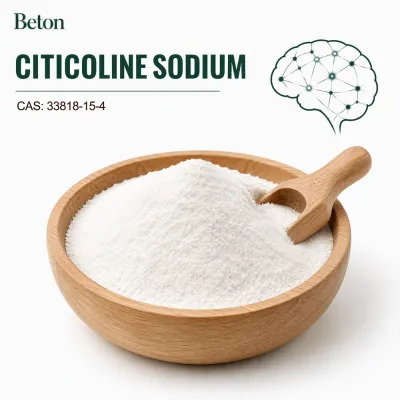 Citicoline Sodium 99% Powder CAS 33818-15-4 Food Grade Bulk Raw Material for Nutraceutical Industry Wholesale Supplier