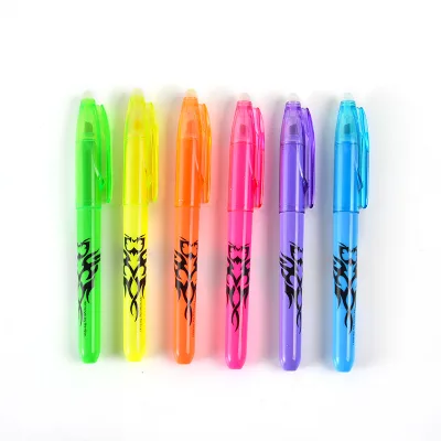 Wholesale Multi-color Erasable Fluorescent Color Temperature Sensitive Pen Angled Highlighter