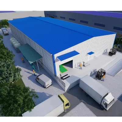HYSS Brand Steel Structure Warehouse Custom Design Hot Dip Galvanized Surface Treatment Industrial Design for Prefabricated