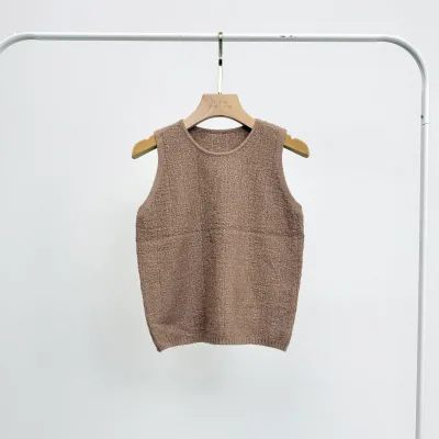 Custom Logo OEM ODM High Quality Wool Women's Sweaters Knitwear Breathable Tank Tops Knit Top