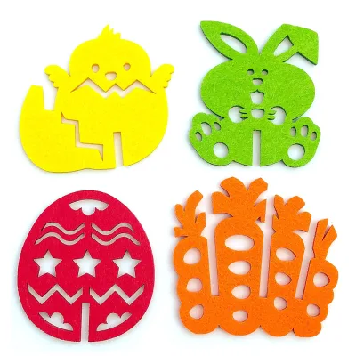 Premium Custom Rabbit Glass Felt Coasters Set of 4 Bunny Felt Coasters Protect Table and Bar