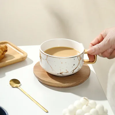 Eco-Friendly Restaurant Cafe Drinkware Ceramic Tea Coffee Cup and Saucer Sets Porcelain Coffee Cup Saucer Set