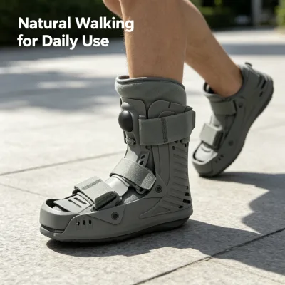 Customizable Orthopedic Aircast Boot Inflatable Air Bladder Semi-Rigid Shell for Ankle Fracture Postoperative Immobilization
