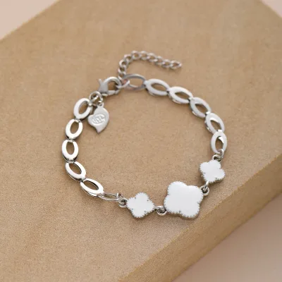 Popular Four-leaf Clover Bracelet Sterling Silver Fashion Four-Leaf Clover Bracelet Fine Jewelry