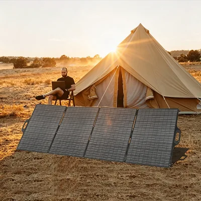 High-Efficiency Portable 400W Folding Solar Charger ETFE Monocrystalline Silicon Foldable Solar Panel for Outdoor Traveler