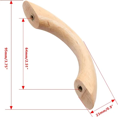 Wood Drawer Wooden Handle Bridge Shaped Arced Pull for Kitchen Cabinets Furniture Dresser Wardrobe Cupboard Drawer