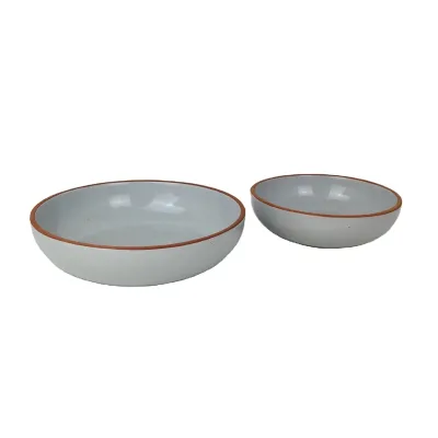 Speckle Ceramic Porcelain Fruit Bowl Grey Glaze Shiny Porcelain Bowl