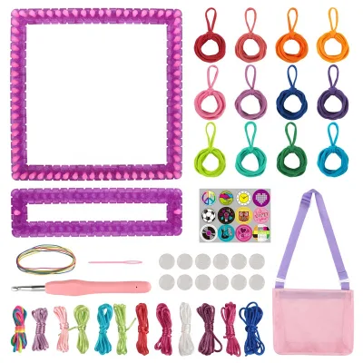 Handmade Plastic Weaving Loom Kit Kids Educational DIY Arts & Crafts Sewing Toys for Girls and Adults