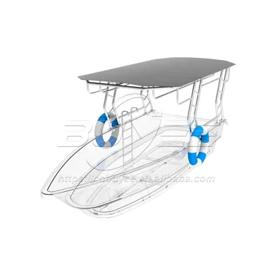 New Arrival 12 Person Crystal Pleasure Boat 5.5 Meters Recreational Craft Transparent Clear Boat