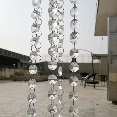 Octagonal Glass Bead Wedding Curtain, Doorway Home Decoration Crystal Decorative Beads Curtains