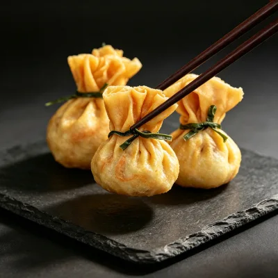 Professional Catering 15g Frozen Money Bag Crispy Cocktail Dim Sum Finger Food for Buffet Wholesale OEM