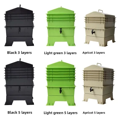 Plastic Worm Compost Bin Tower for Kitchen Scraps DIY Fertilizer Eco-Friendly Worm Farming Green Plants