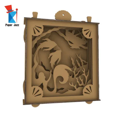 Merry Christmas Paper Photo Frame Little Mermaid Silhouette Box