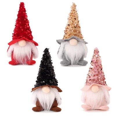 New Arrival Wholesale Fabric Faceless Santa Claus Doll Christmas Ornaments Cartoon Christmas Figurine & Toy