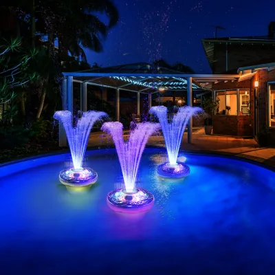 Pool Floating Wireless Fountain with Multi-Color LED Light Show Portable Waterproof Garden Water Fountain Outdoor