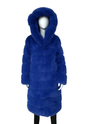OEM Wholesale Bubble Fox Fur Coat Women Winter Long Faux Fur Jacket Custom Fluffy Women Faux Fur Hoodies