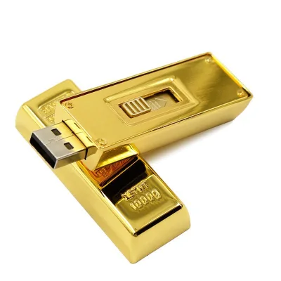 8GB/16GB/32GB USB Flash Drive Key-shaped Gold Metal Gift with USB 2.0 for Promotions Metal Pendrive